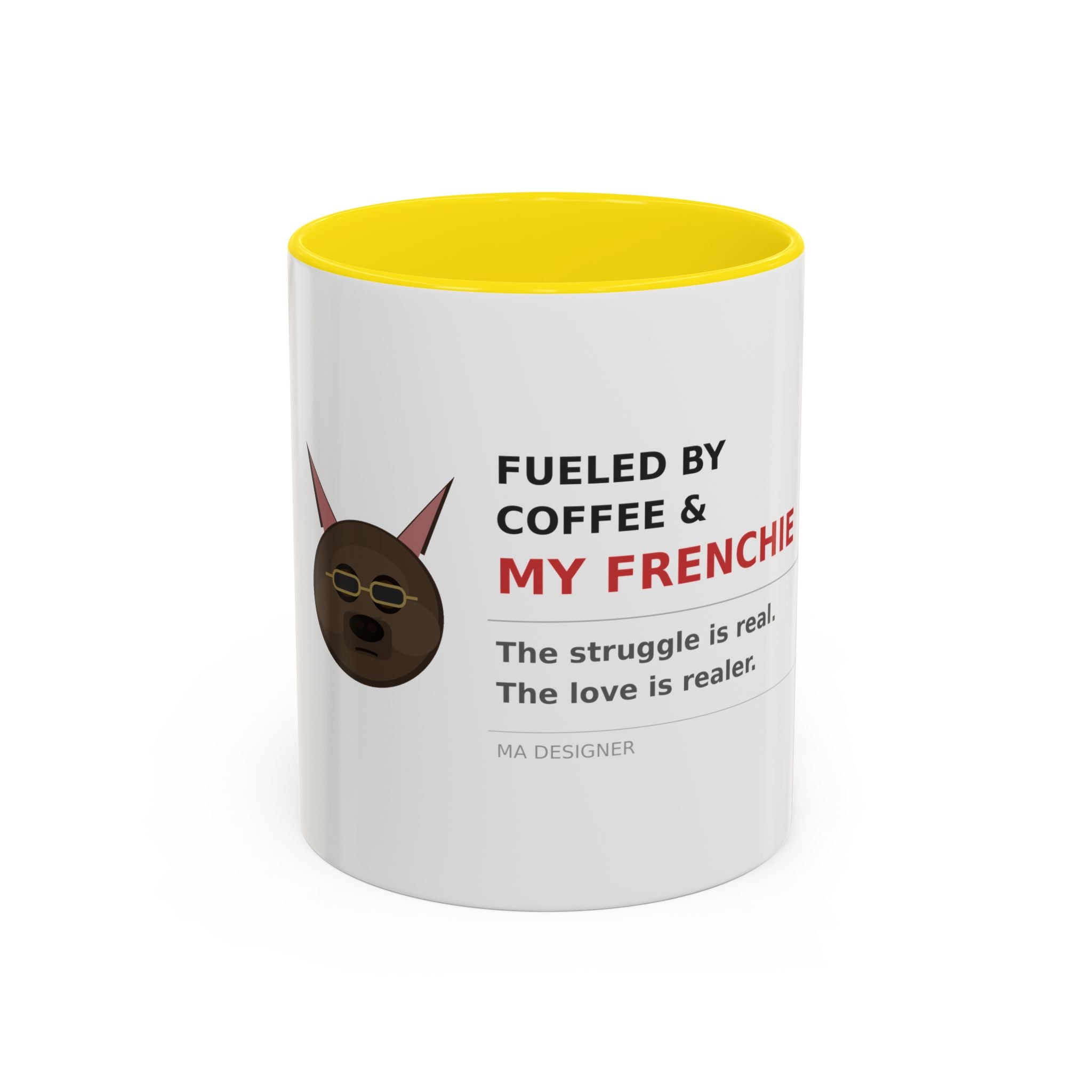 Frenchie Coffee Mug | "Fueled by Coffee & My Frenchie" Accent Mug