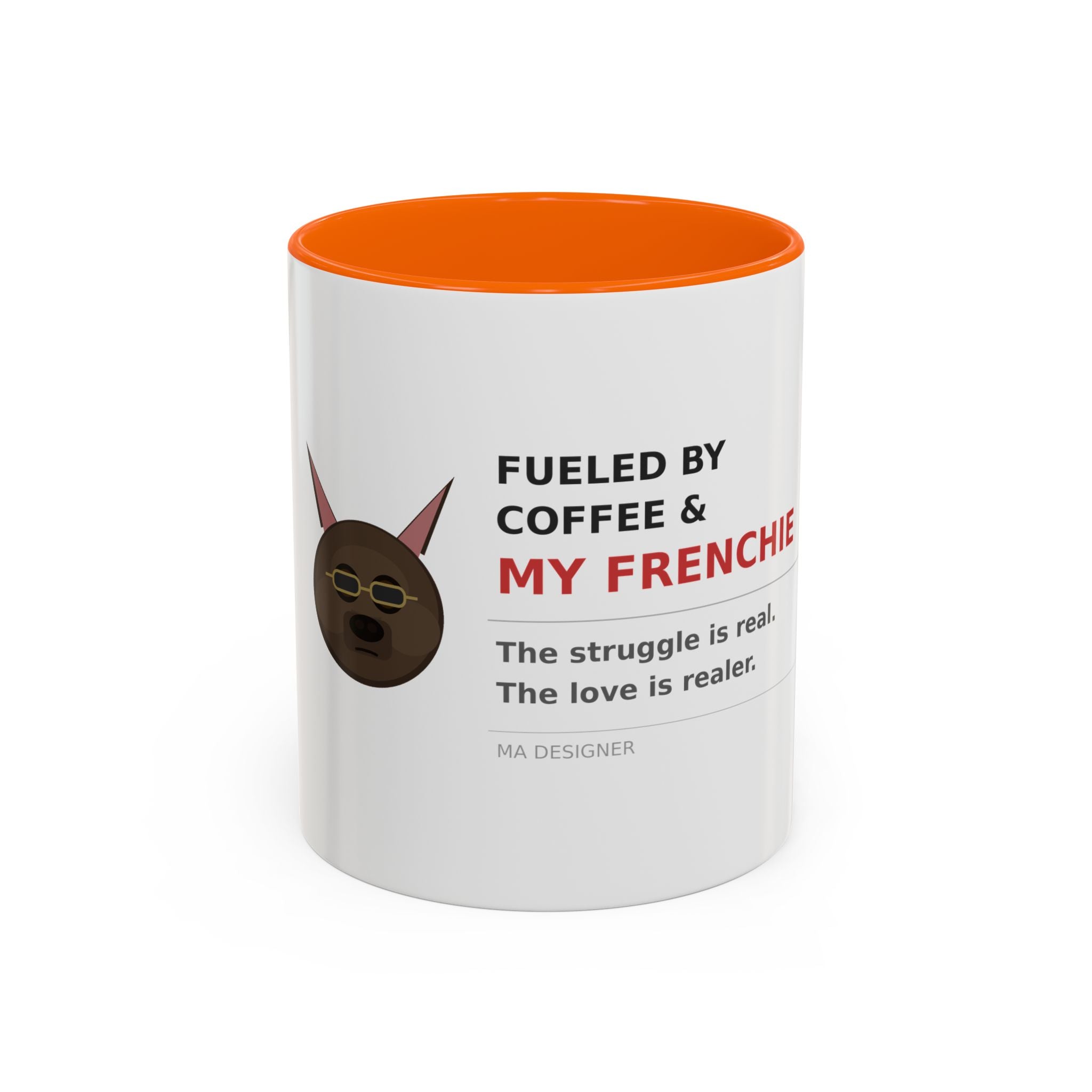 Frenchie Coffee Mug | "Fueled by Coffee & My Frenchie" Accent Mug