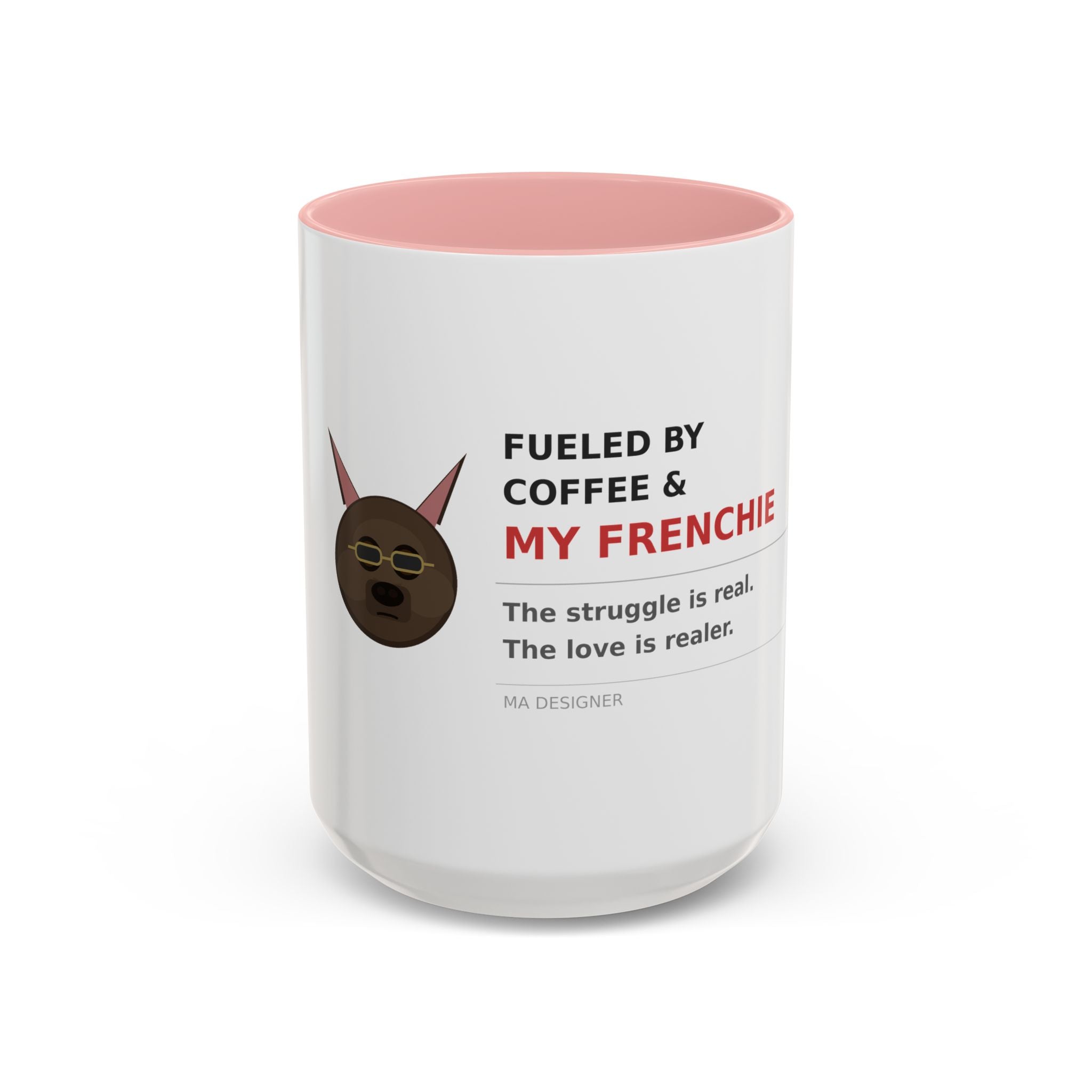 Frenchie Coffee Mug | "Fueled by Coffee & My Frenchie" Accent Mug