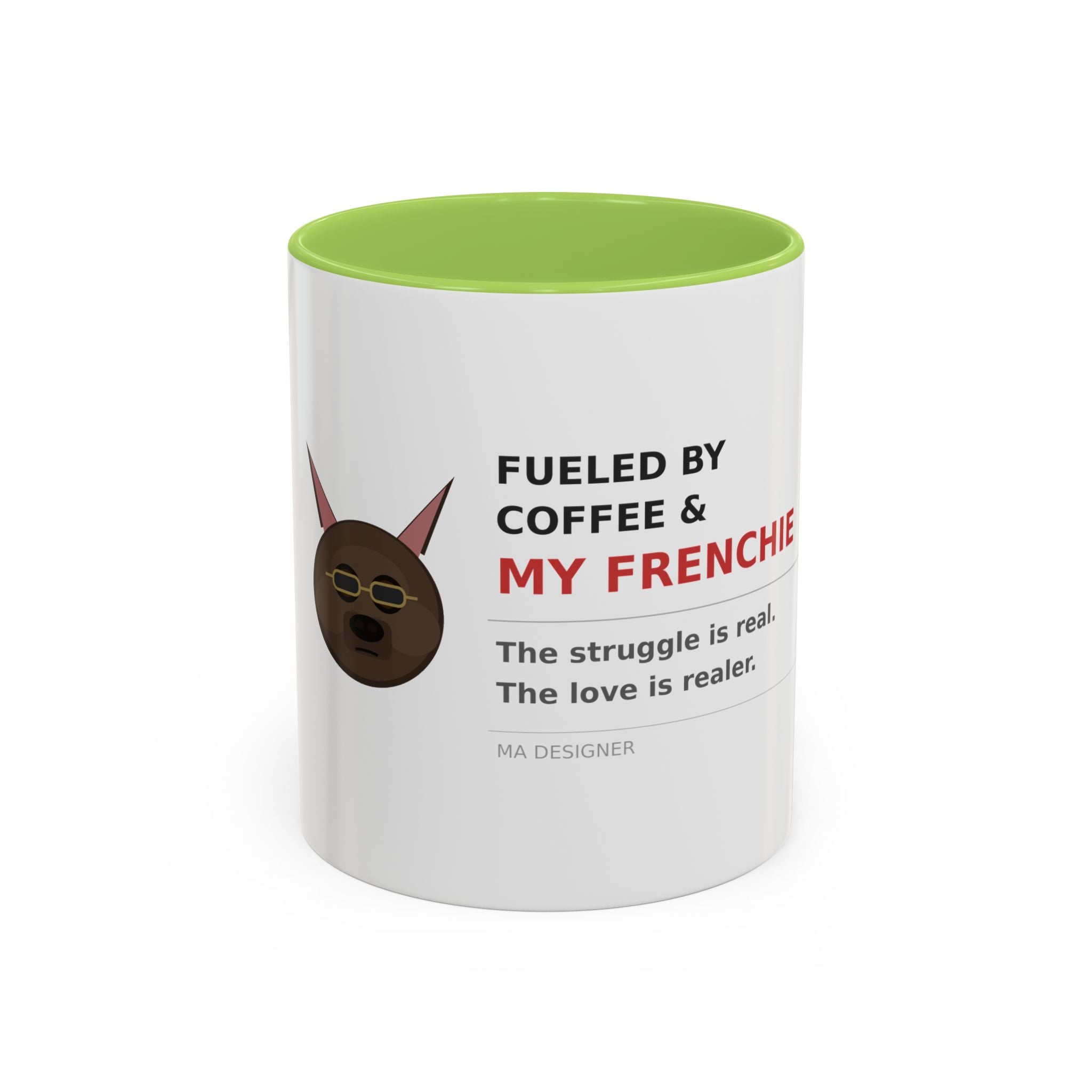 Frenchie Coffee Mug | "Fueled by Coffee & My Frenchie" Accent Mug