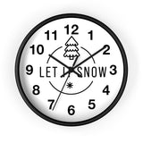 Let It Snow Wall Clock — Minimal Christmas Tree Snowflake Holiday Decor