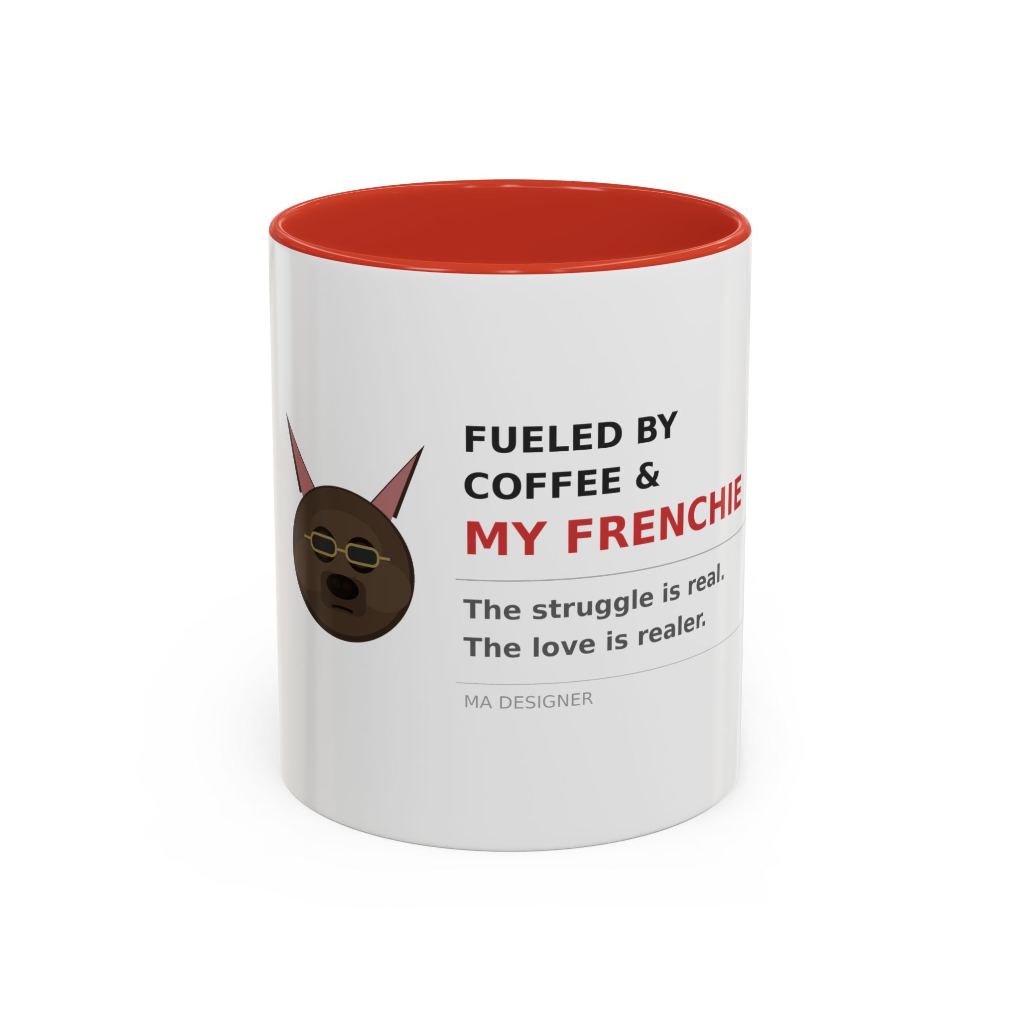 Frenchie Coffee Mug | "Fueled by Coffee & My Frenchie" Accent Mug