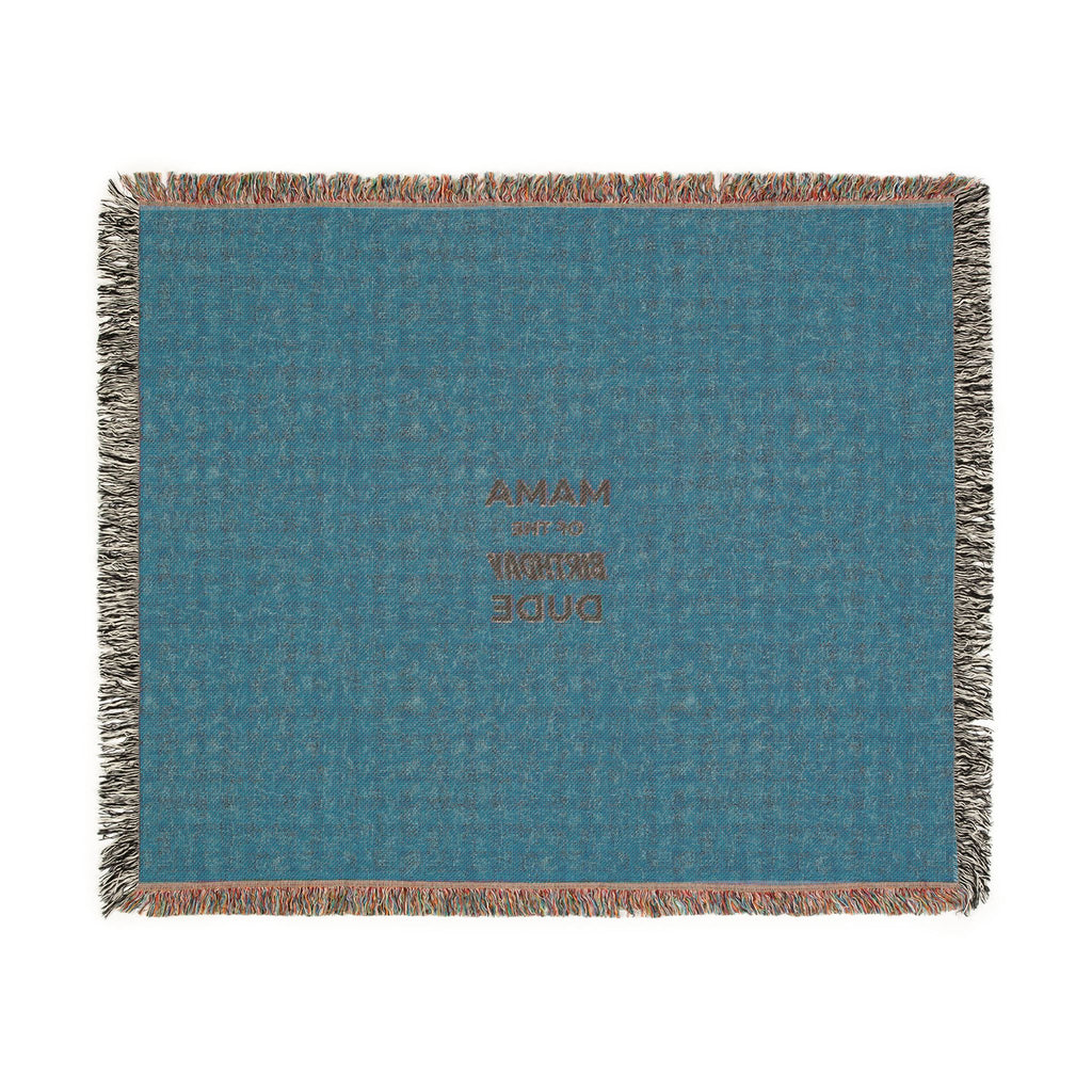 Woven Blanket — 'Mama Raised A Legend' Cozy Fringe Throw (Pink & Blue)