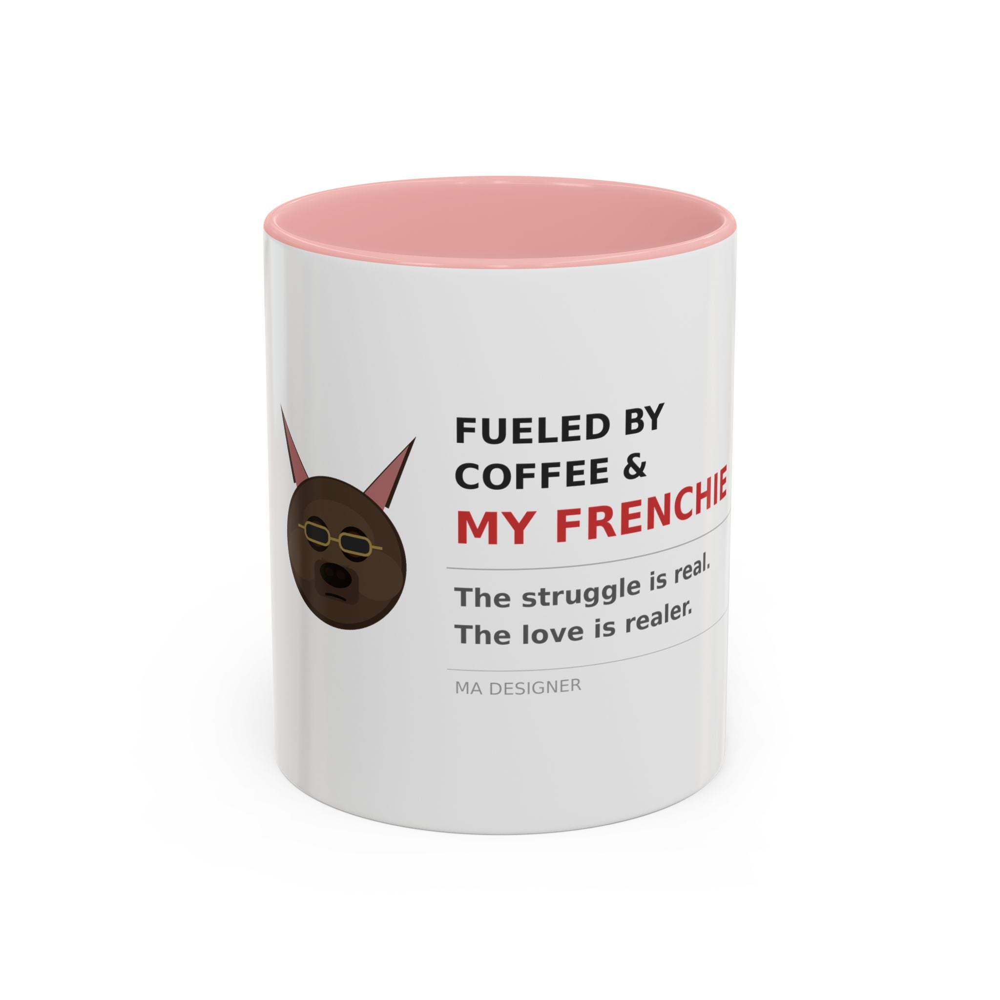 Frenchie Coffee Mug | "Fueled by Coffee & My Frenchie" Accent Mug
