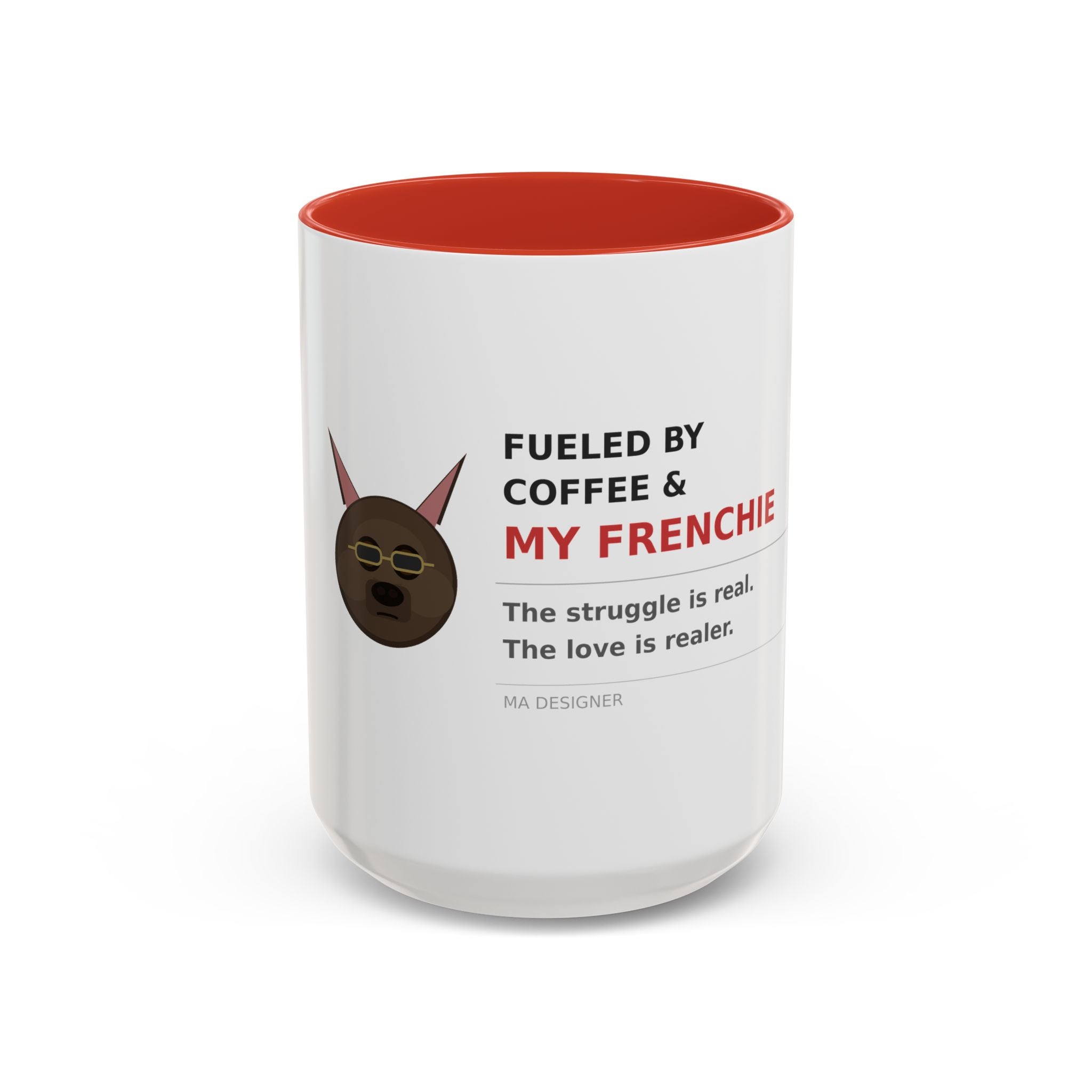 Frenchie Coffee Mug | "Fueled by Coffee & My Frenchie" Accent Mug