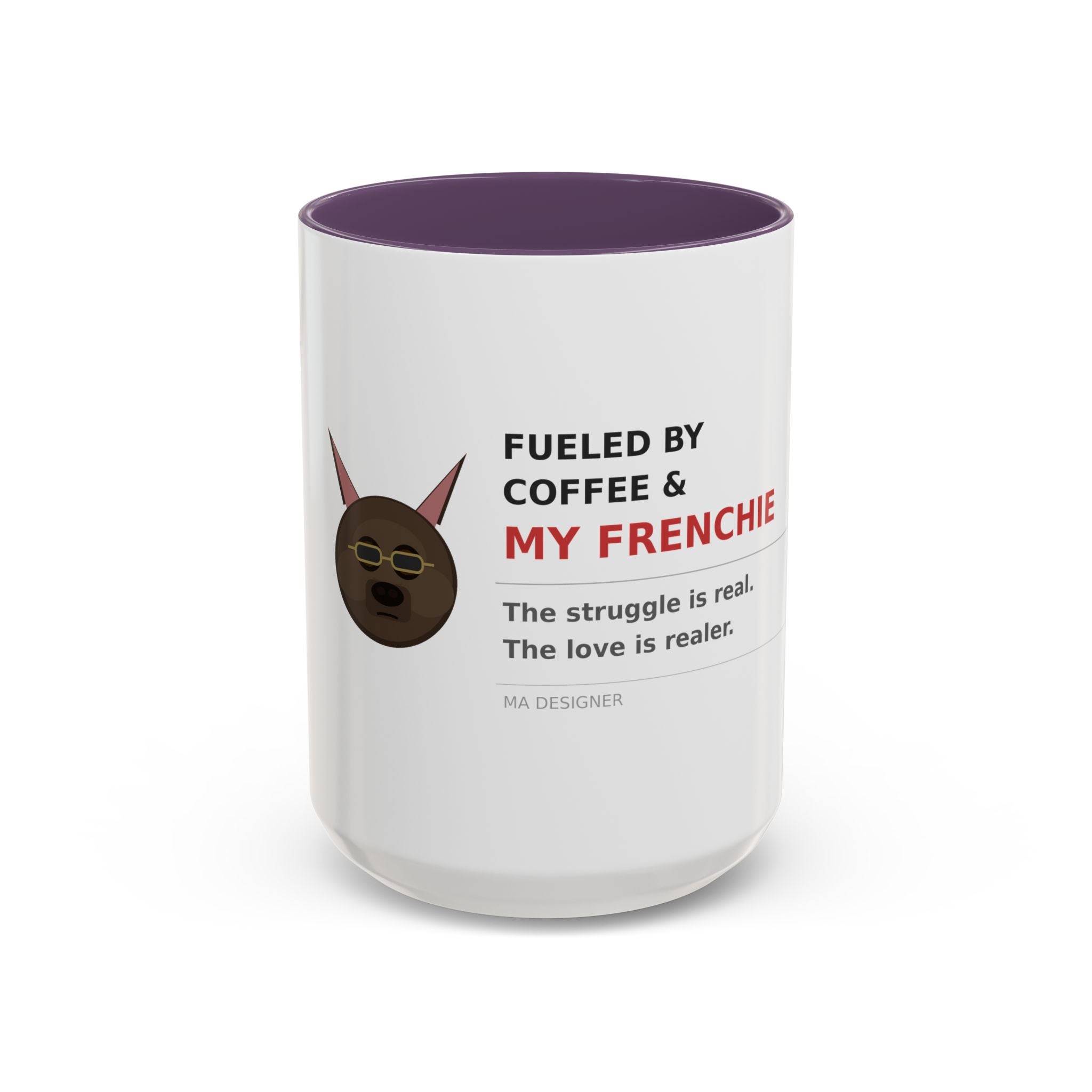 Frenchie Coffee Mug | "Fueled by Coffee & My Frenchie" Accent Mug