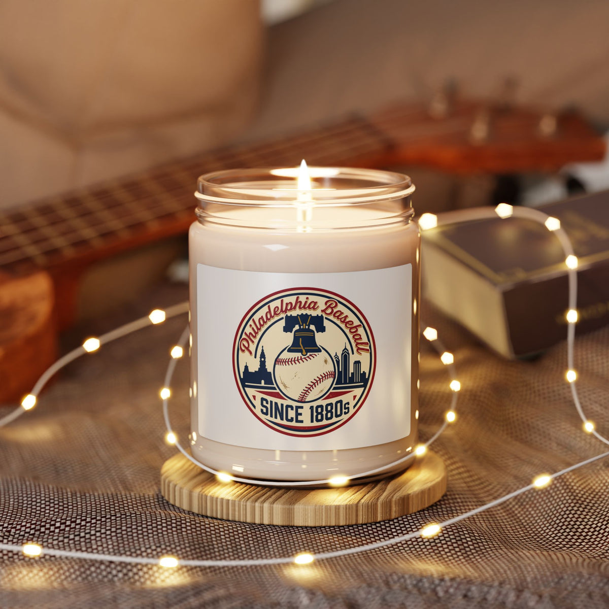 Philadelphia Baseball Retro Script Soy Candle, city pride, vintage athletic
