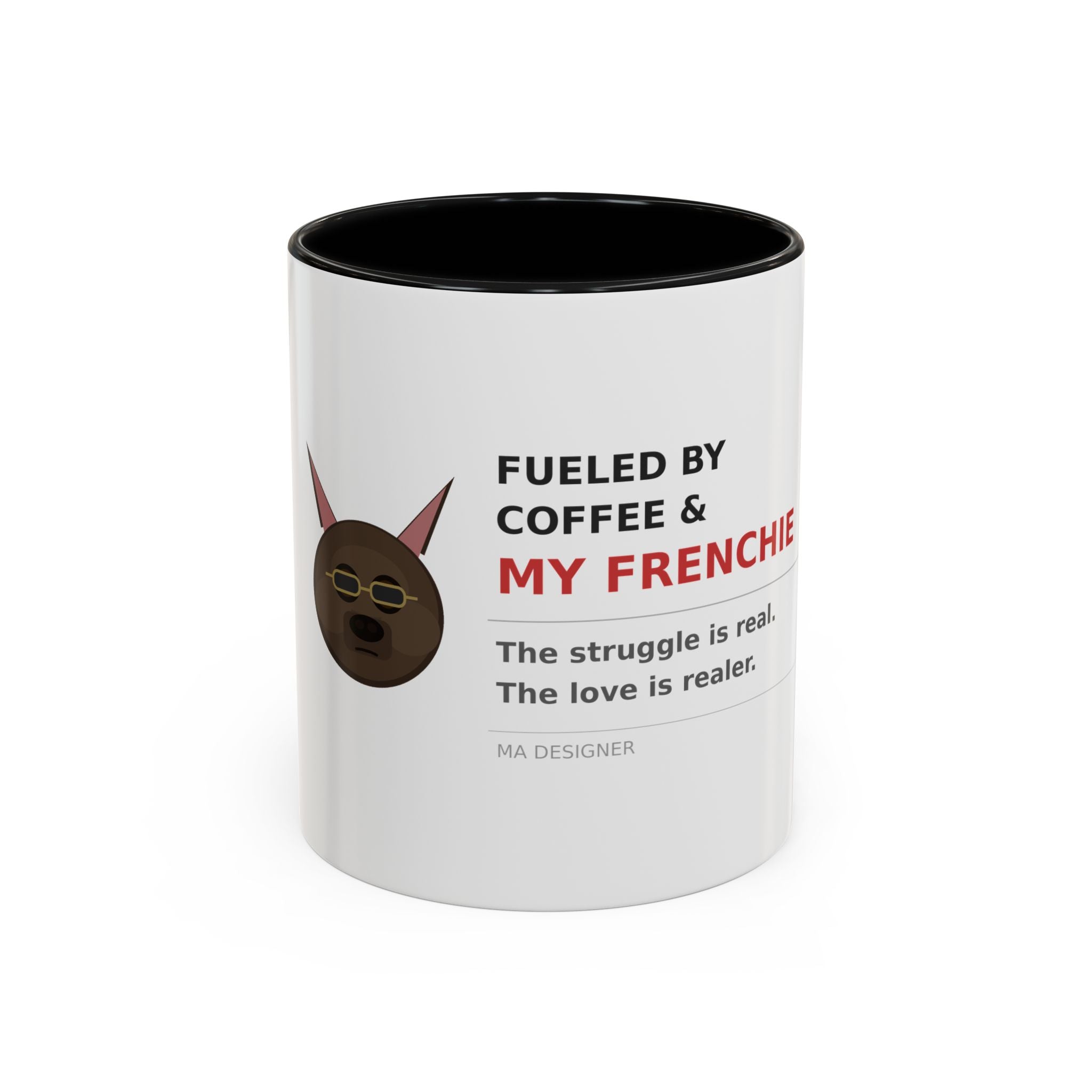 Frenchie Coffee Mug | "Fueled by Coffee & My Frenchie" Accent Mug