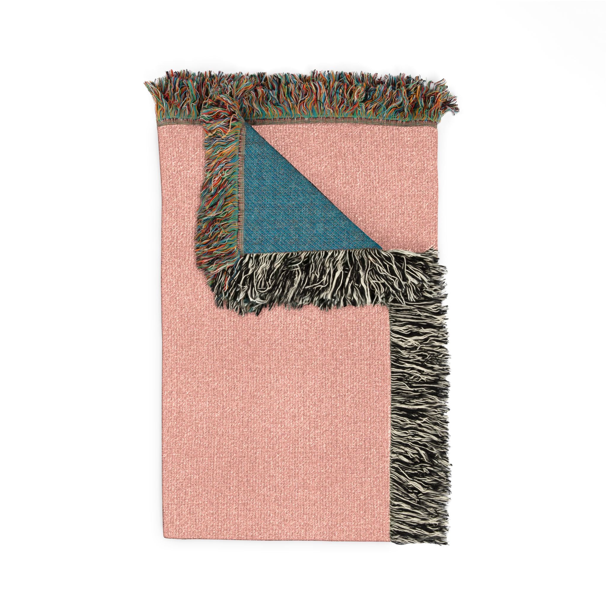 Woven Blanket — 'Mama Raised A Legend' Cozy Fringe Throw (Pink & Blue)