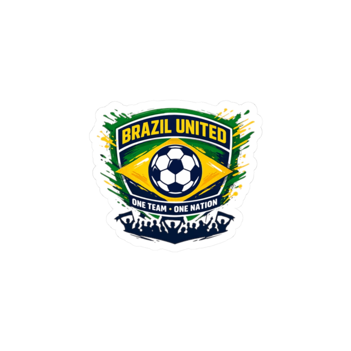 Brazil United Kiss-Cut Stickers | retro soccer, country pride