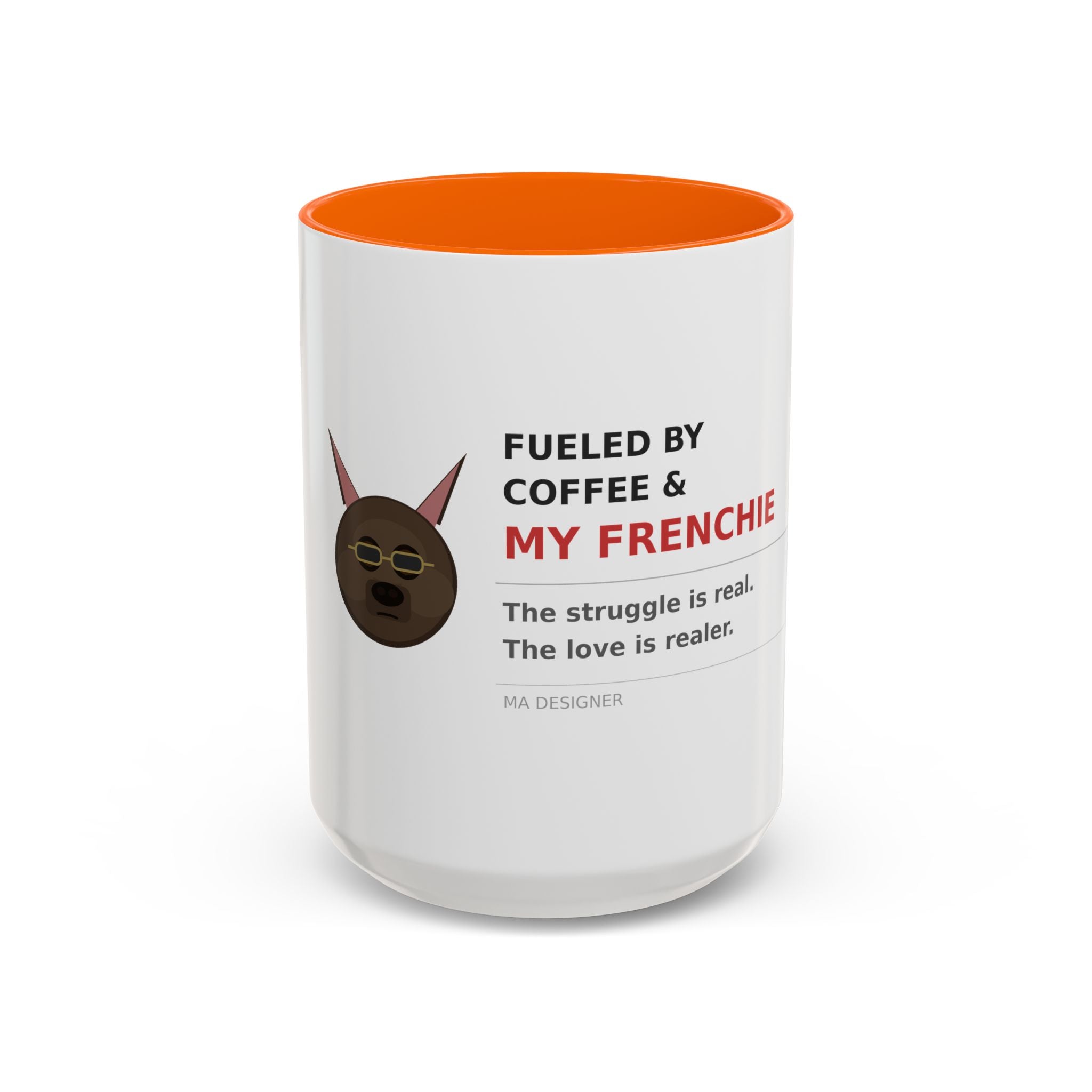 Frenchie Coffee Mug | "Fueled by Coffee & My Frenchie" Accent Mug