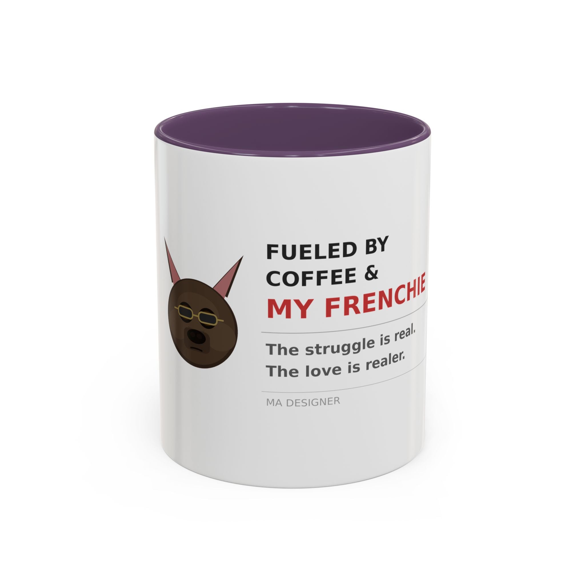 Frenchie Coffee Mug | "Fueled by Coffee & My Frenchie" Accent Mug