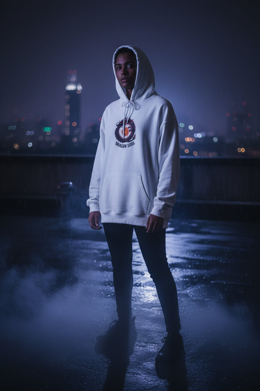 White hoodie with 'Basketball Boss' graphic on a white background