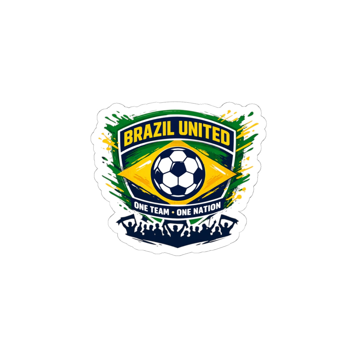 Brazil United Kiss-Cut Stickers | retro soccer, country pride