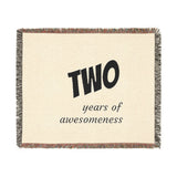 Two Years of Awesomeness Woven Blanket — 2nd Birthday Baby Throw