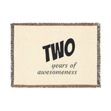Two Years of Awesomeness Woven Blanket — 2nd Birthday Baby Throw