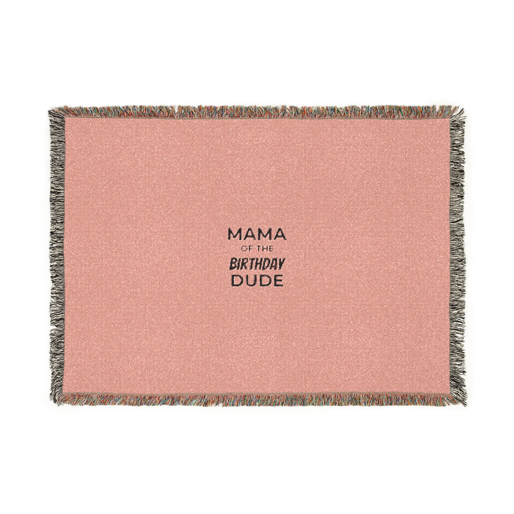 Woven Blanket — 'Mama Raised A Legend' Cozy Fringe Throw (Pink & Blue)