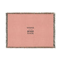 Woven Blanket — 'Mama Raised A Legend' Cozy Fringe Throw (Pink & Blue)