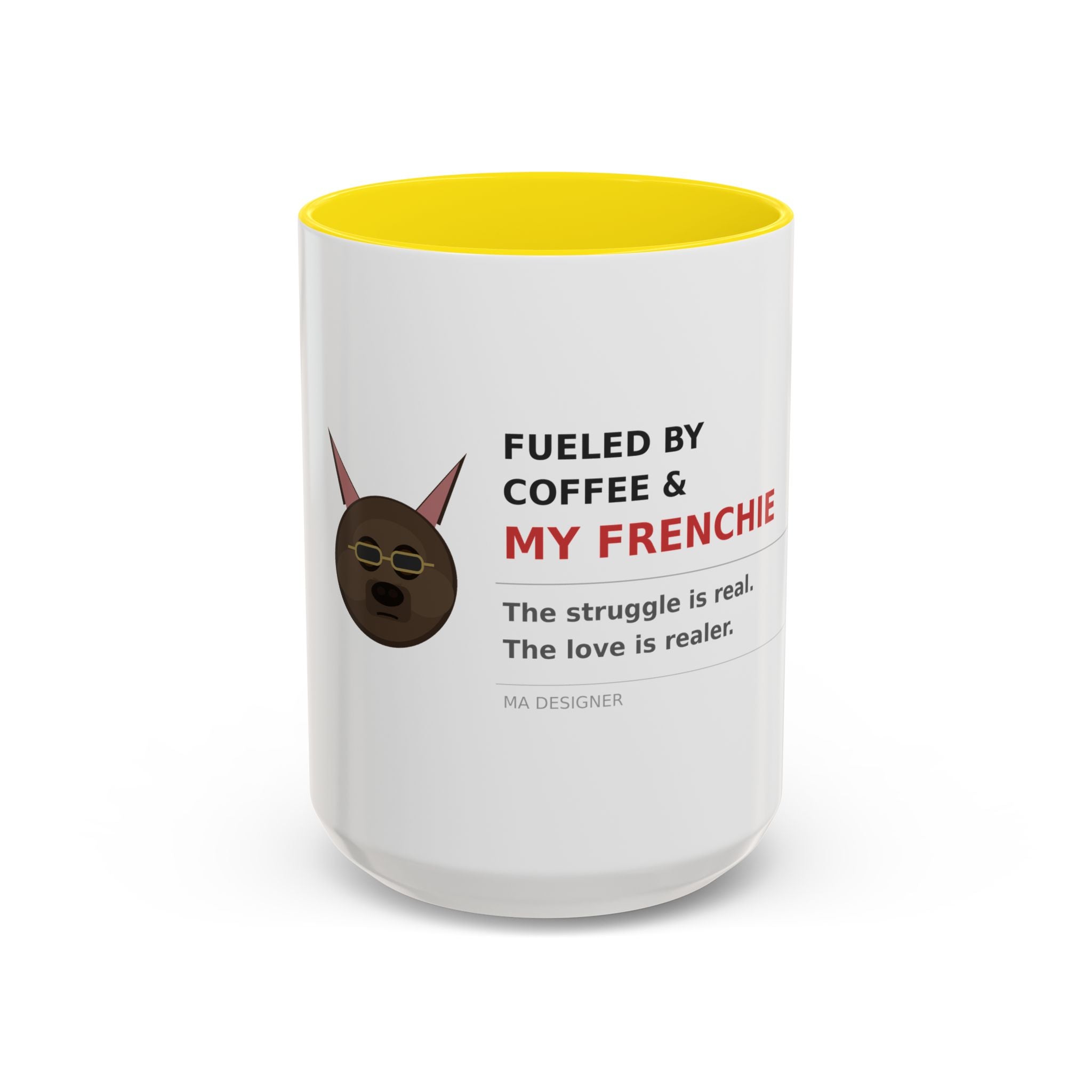 Frenchie Coffee Mug | "Fueled by Coffee & My Frenchie" Accent Mug