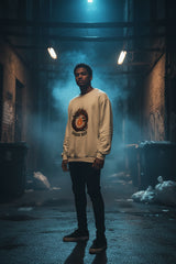 Beige sweatshirt with 'Dragon Soul' graphic design on a white background