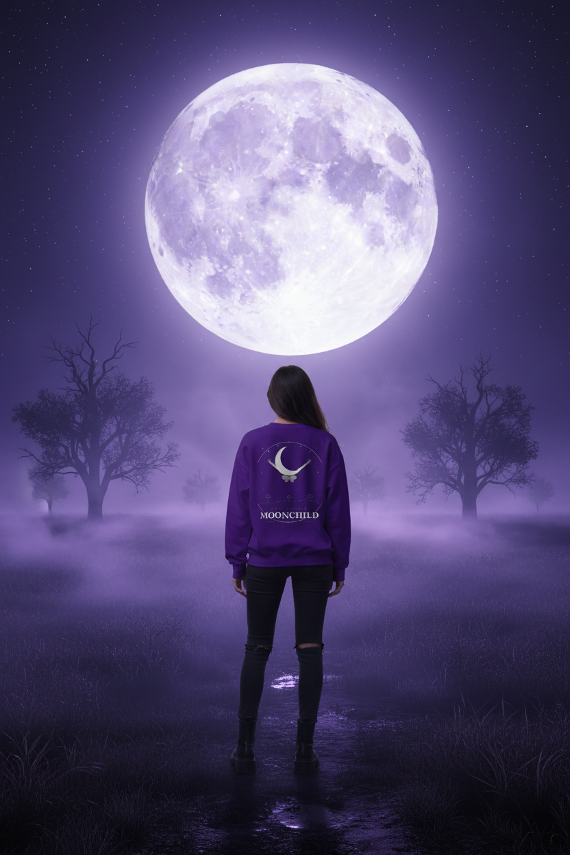Moonchild Purple Sweatshirt Lifestyle